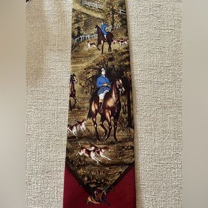 Polo Ralph Lauren silk tie with hunting scene print